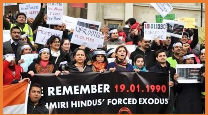 The Exodus of Kashmiri Hindus from the valley began Kashmiri Hindu