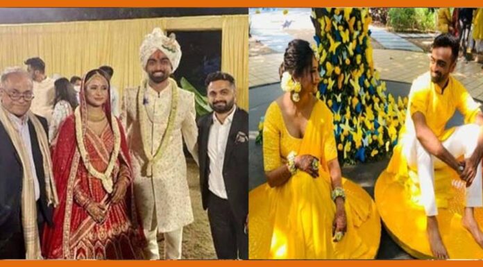 भारतीय गेंदबाज जयदेव उनादकट अपनी मंगेतर रिनी के साथ शादी के बंधन में बंधे jaydev unadkat