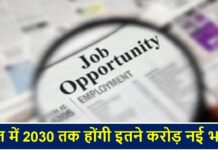 भारत के इन सेक्टर में साल 2030 तक होंगी इतने करोड़ नई भर्तियां Job