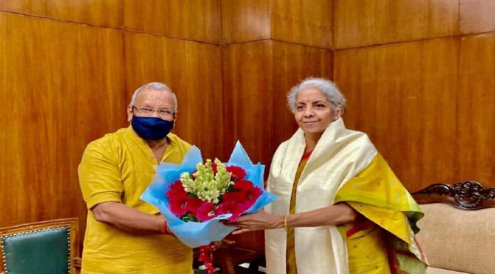 बिहार के डिप्टी सीएम तार किशोर प्रसाद ने निर्मला सीतारमण से की मुलाकात, राजकोषीय घाटे की सीमा 5% करने की मांग. depti cm meets nirmala sitaraman