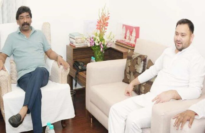 tejaswi yadav and hemant soren