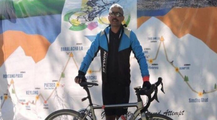 लेह से मनाली तक सोलो साइकिलिंग कर भारतीय सेना के एक अधिकारी ने बनाया नया गिजिन वर्ल्ड रिकॉर्ड। word record in cycling