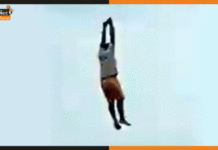 40 फीट की ऊंचाई पर पतंग की डोर पकड़े उड़ता इंसान, देखें विडियो kite-flying-man