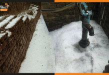 बिहार के इस जिले में हुई मनाली जैसी बर्फबारी, लोग उठा रहे लुफ्त aurangabad