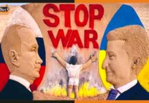 उम्दा कलाकृति बनाकर की रूस-यूक्रेन युद्ध को रोकने की अपील sand art