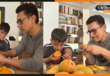 आमिर खान अपने बेटे के साथ ले रहे हैं आम के मजे, फोटो हुआ वायरल amir-khan-mango-party