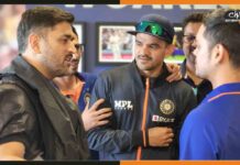 टीम इंडिया के ड्रेसिंग रूम पहुंचे धोनी, दिए कुछ स्पेशल टिप्स Dhoni