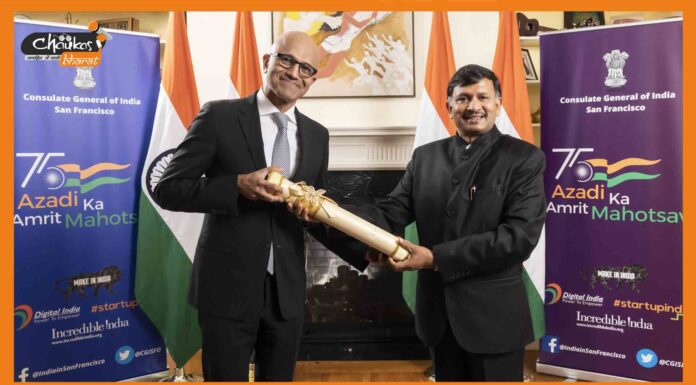 माइक्रोसॉफ्ट के सीईओ सत्या नडेला अमेरिका में हुए पद्म भूषण से सम्मानित Satya Nadella