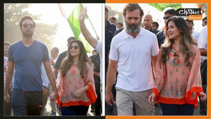 Actress-Riya-Sen-joined-the-Congress-party's-Bharat-Jodo-Yatra-today